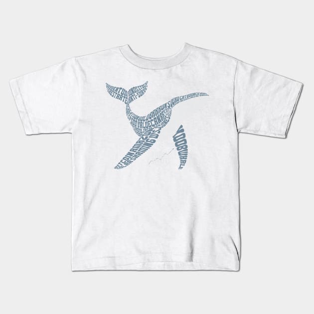 Noobwhale Navy Kids T-Shirt by animalspirits